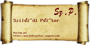 Sziládi Péter névjegykártya