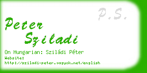 peter sziladi business card